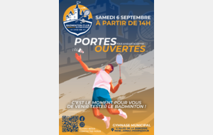 🏸 Porte ouverte samedi 06 septembre 2025 : Venez découvrir le badminton avec nous !